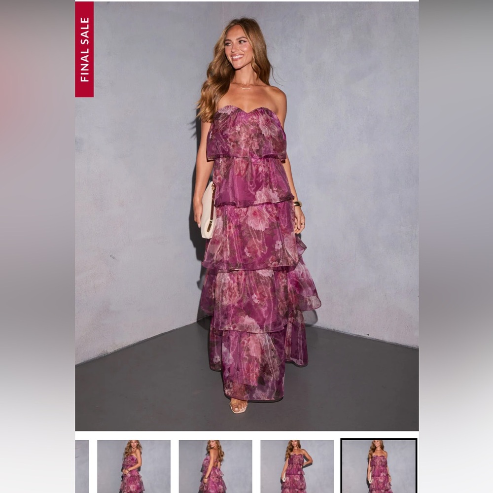 Elegant Purple Tiered Maxi Dress